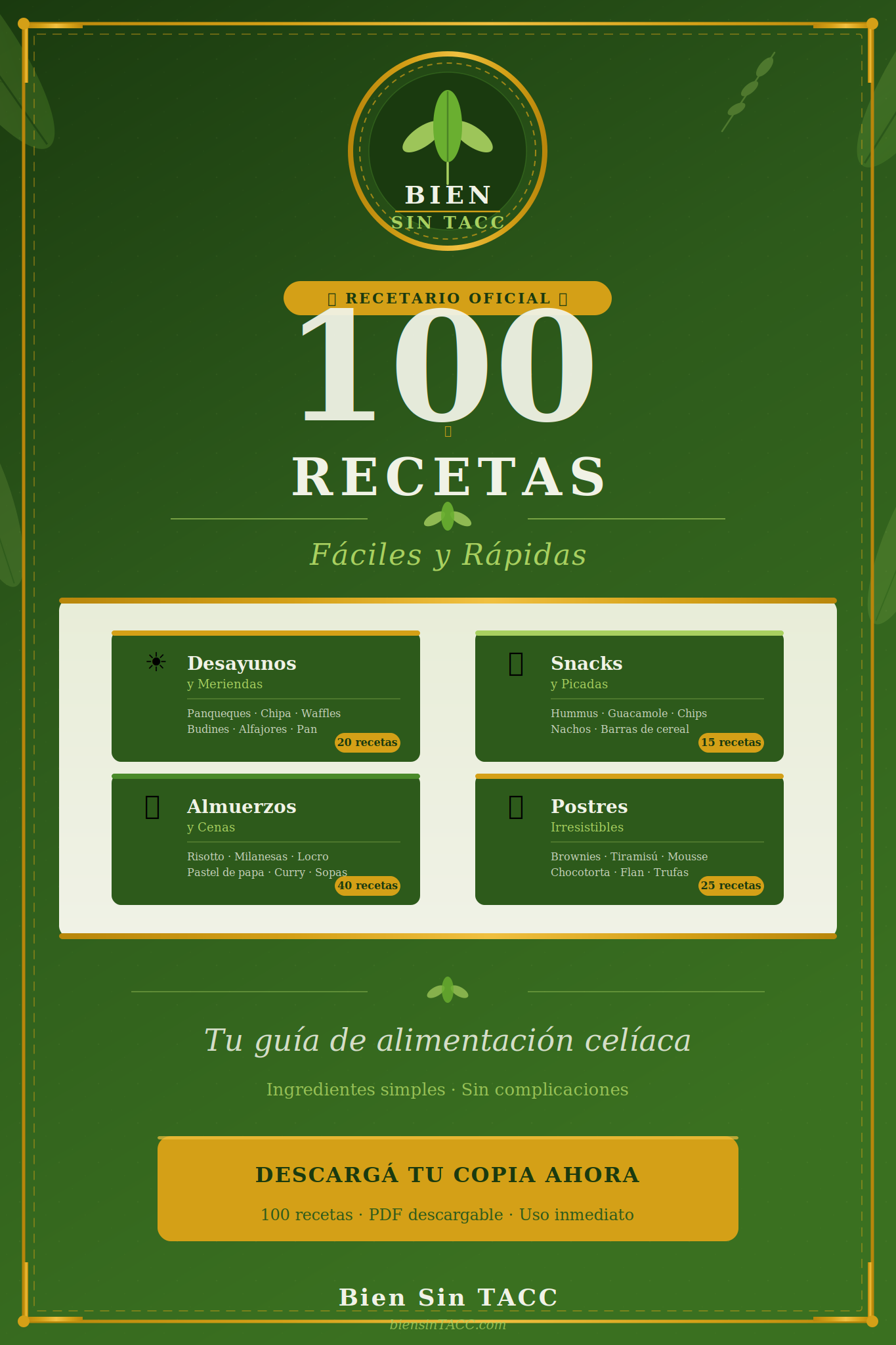 100 Recetas Sin TACC — Fáciles y Rápidas para el Día a Día